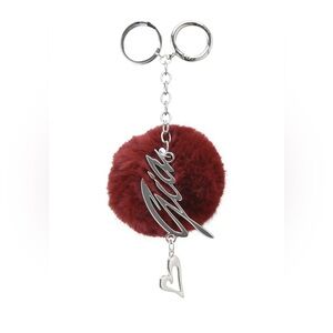 I.AM.GIA Larsa fluffy keychain in red and silver brand new with tags